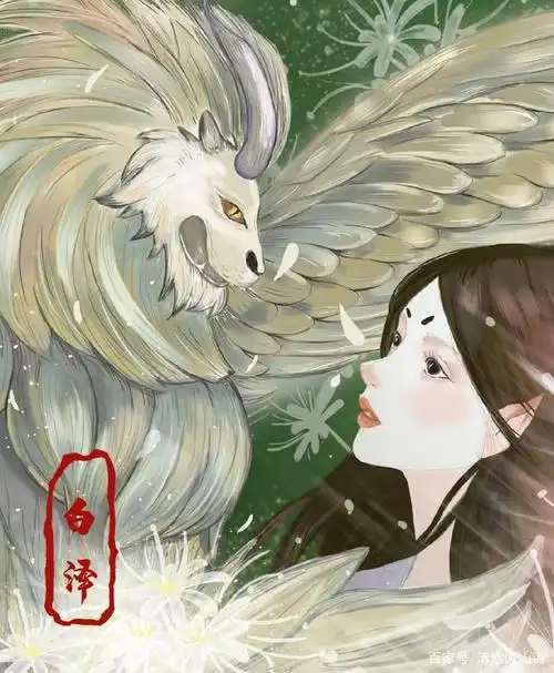 拟人后的白泽更加温柔高贵.