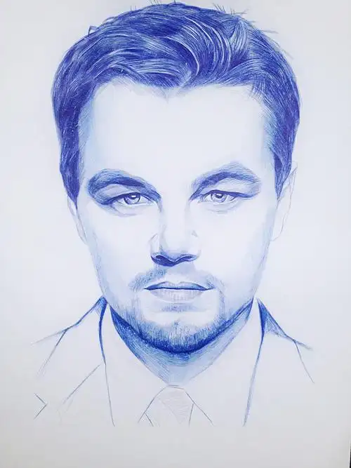 【一笔一画的明星】;莱昂纳多|素描|纯艺术|绘汉zf - 原创设计作品