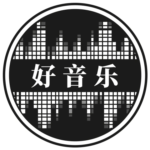 黑色圆形音乐波动波纹构成的一款音乐剪辑类型头像制作