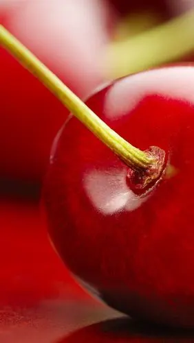 樱桃微距摄影,红色,水果 iphone 壁纸