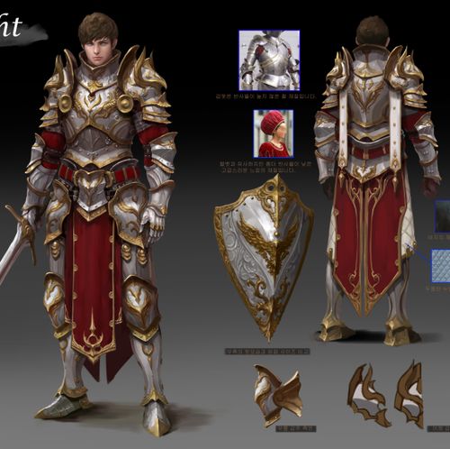 p57 欧美写实类铠甲战士 游戏角色服饰盔甲铠甲原画素材参考资料