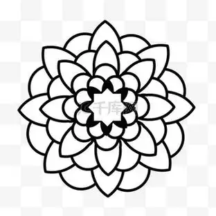 svg黑色旋转花瓣元素