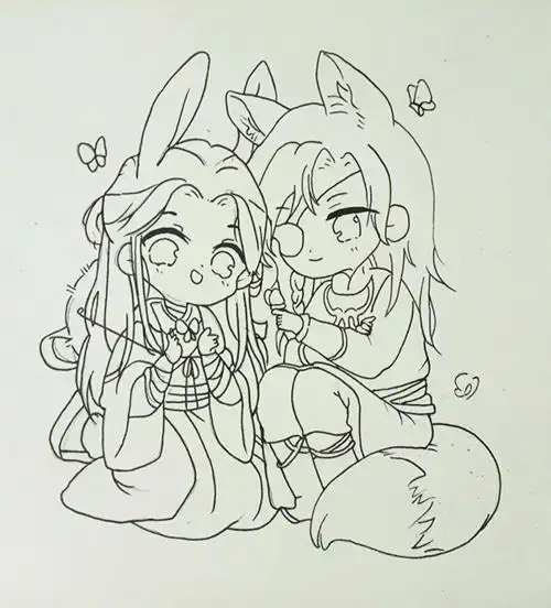 天官赐福  #花怜 #临摹  #勾线笔