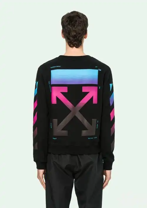 off white美国潮牌 男女同款彩虹箭头长袖卫衣 omba025 f18192005