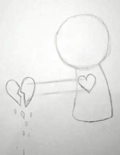 简笔画心碎伤感