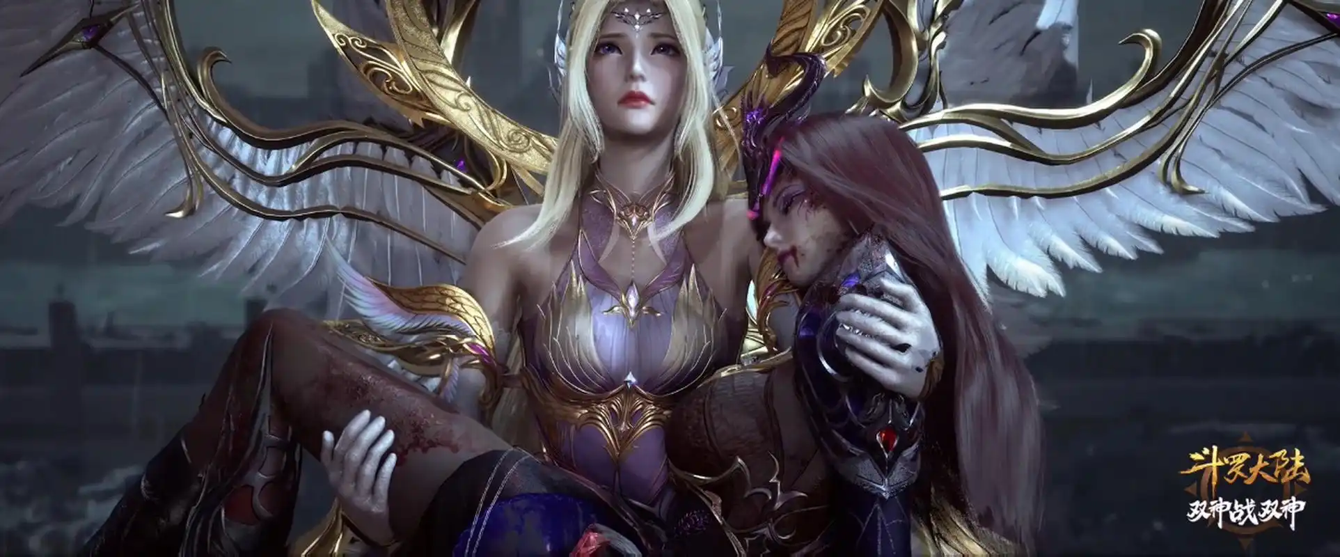 斗罗大陆动画完结,比比东为千仞雪挡下唐三的攻击,比比东死亡,倒在