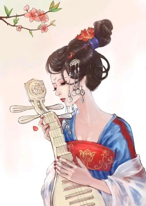漫古风壁纸分享主题琵琶少女
