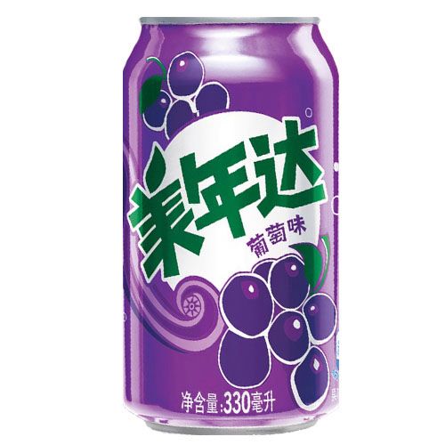 美年达葡萄碳酸饮料汽水330ml6罐易拉罐装听装碳酸饮料