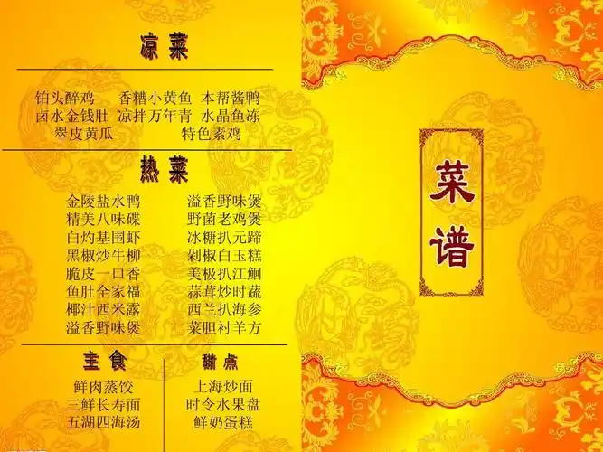 宴会设计135班1组青年生日宴会菜单ppt