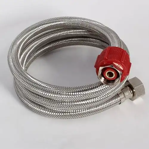 海立进水管软管 热水器管高压管上水管不锈钢软管带手拧器100cm