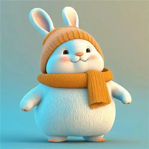 吃胖了的可爱兔子头像图片