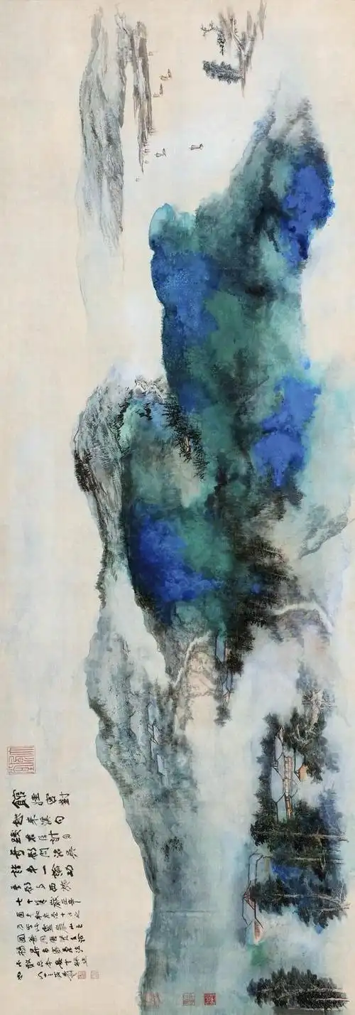 原创张大千的泼墨山水是这样画出来的