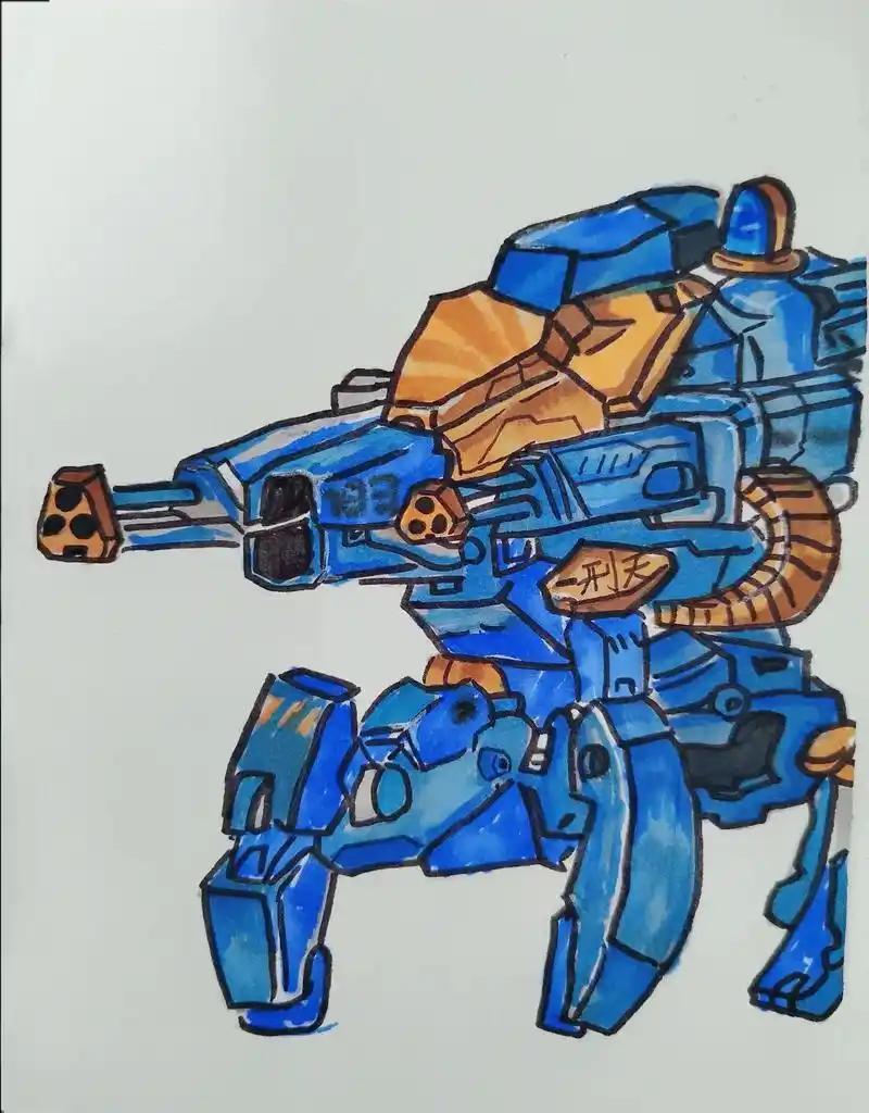 机甲 #坦克 #机动战士#一起学画画 - 抖音