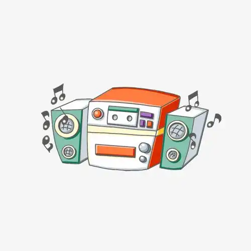 组合音响卡通手绘图