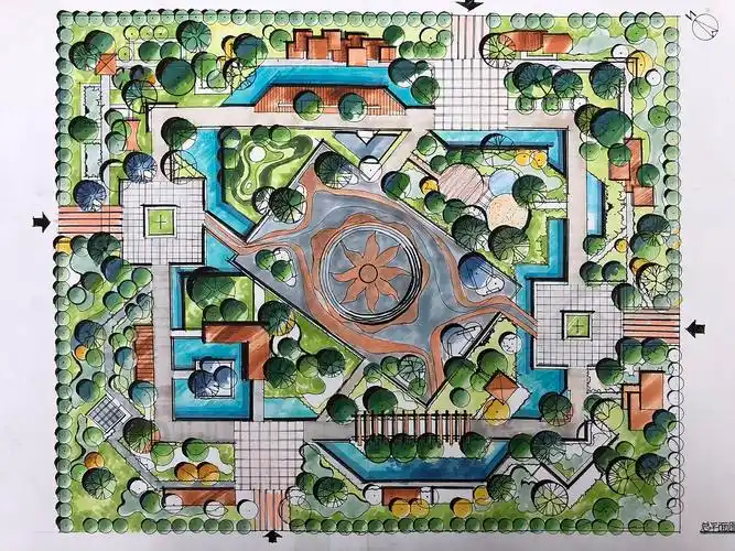 绿地公园方案手绘表现|空间|景观设计|山海城市青创空间_原创作品