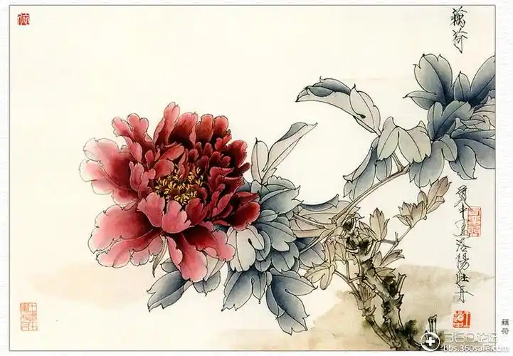 中国当代著名画家王道中工笔牡丹欣赏(1)