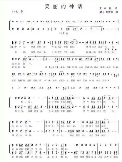 葫芦丝曲谱大全葫芦丝降b调美丽的神话简谱