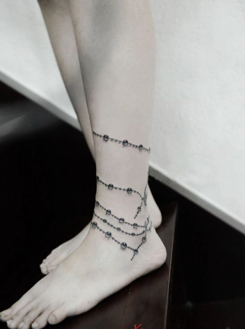 2020新款女生脚踝纹身图案大全时尚脚踝纹身图8