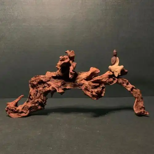 天然树根雕艺摆件金丝红沉木鱼缸水族造景玄关客厅装饰非崖柏紫柚b17