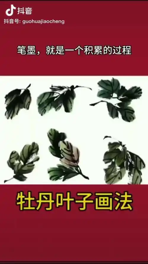 牡丹叶子画法每日一画画画国画教程画国画