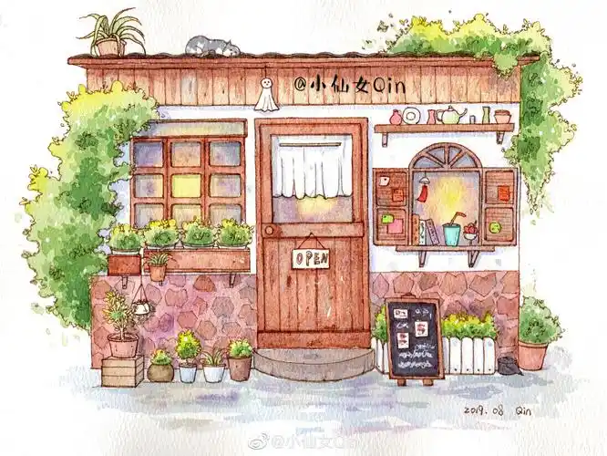 钢笔淡彩 水彩 - 堆糖,美图壁纸兴趣社区