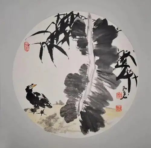 国画荷花 画家郑晓京精品写意《三色荷国画作品欣赏之兰花:郑晓京写意