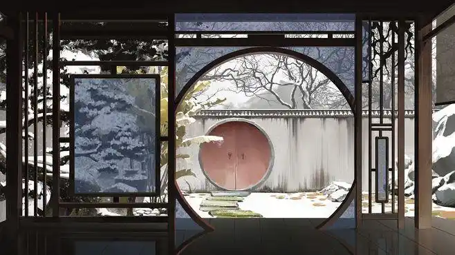 古风中式庭院概念设计行之lv不同季节