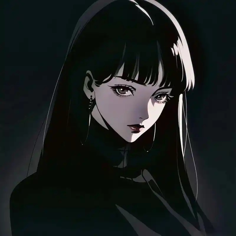 金秋图文动态创作节# #动漫头像和壁纸# 黑色系女生专属头像,有你