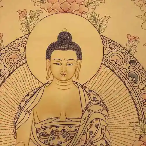 009 kumarlama 释迦牟尼佛 未装裱唐卡