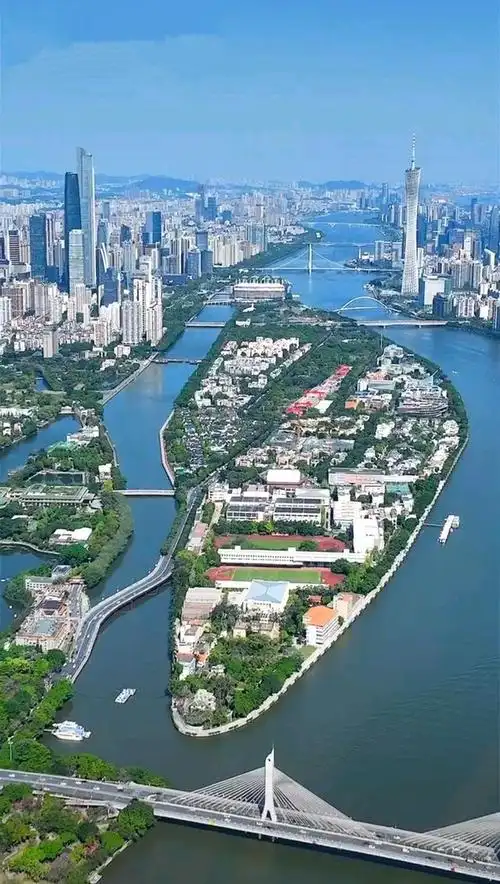 俯瞰广州海心沙花园,曾经的亚运会开幕式广场,今天越来越漂亮了