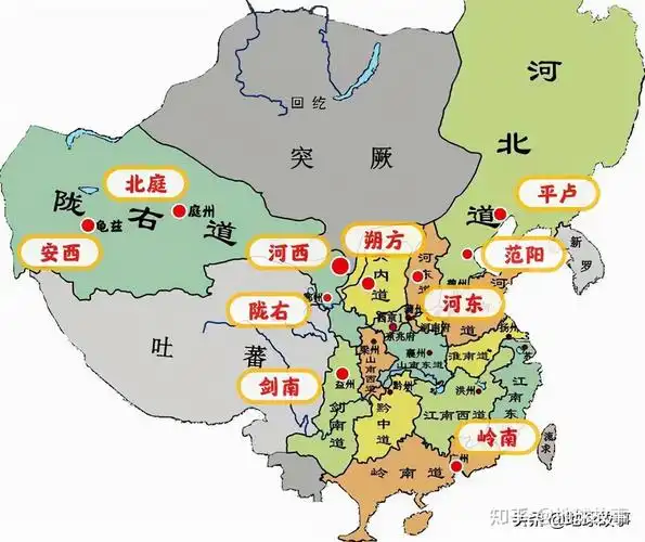 没有采用时间轴顺序,先看唐朝的行政区划