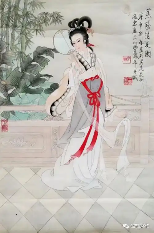 王凤年作品(岱宗艺术馆藏品)仕女是传统工笔画的重要题材,王先生的