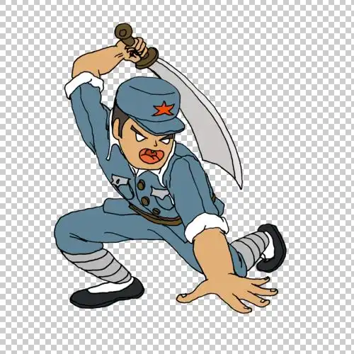 建军节_抗日期间的八路军战士【高清节日素材png素材】