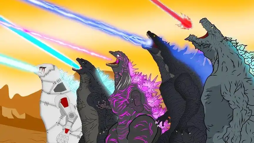 各种哥斯拉的激光波