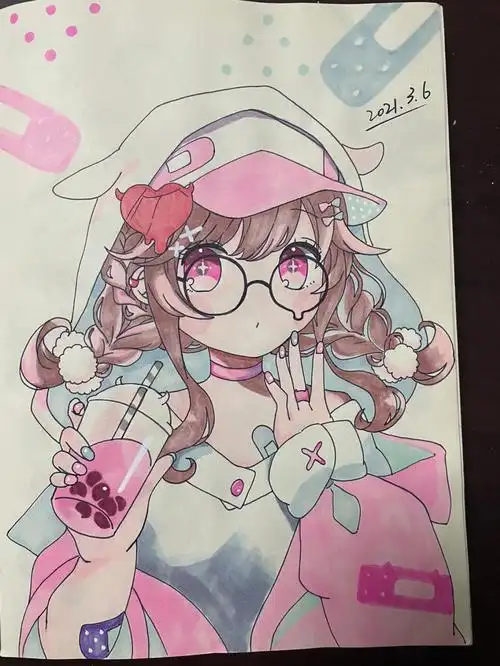 绘画  #马克笔临摹  #临摹  #马克笔  #动漫手绘