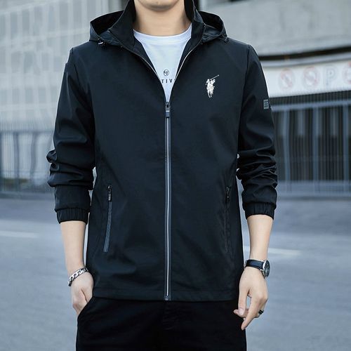 品牌保罗骑士男装秋季外套可脱卸帽男士百搭薄款夹克男春秋款上衣