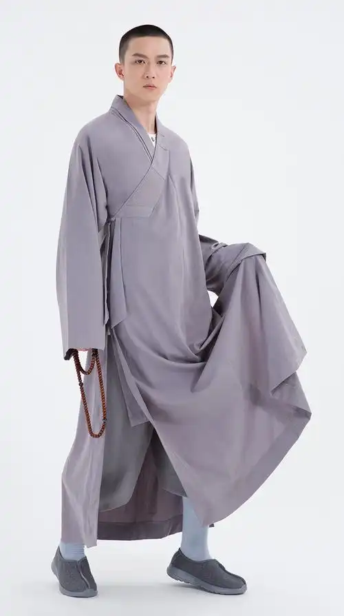 僧服僧衣春秋季棉麻僧服僧衣男女款长袍和尚衣服长衫大褂长褂蓝色35