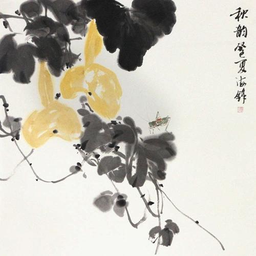 国画 花鸟画 水墨写意 退庵 信厂 柳泉布衣 葫芦 斗方图片大全,高清