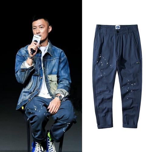 余文乐mdns同款潮牌工装裤男纯色休闲裤港风青年直筒裤宽松长布裤