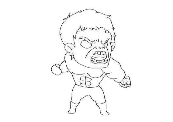 绿巨人浩克简笔画图片