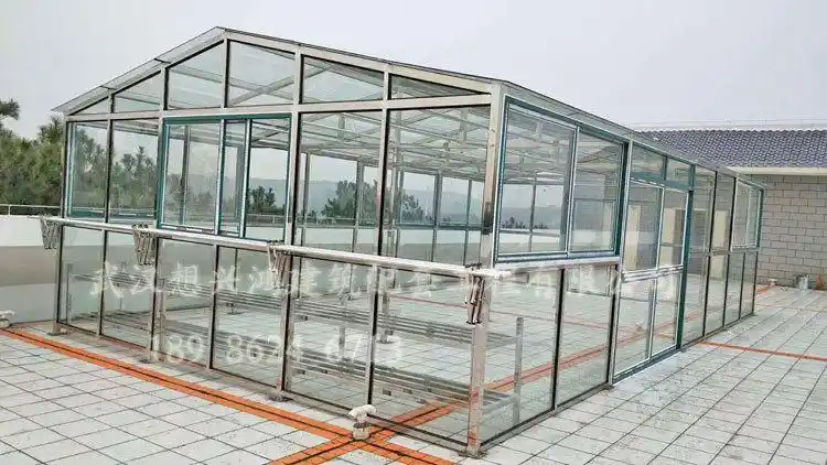 不锈钢结构阳光房楼顶晾衣室防尘夹胶玻璃屋顶户外暴晒房子亚克力