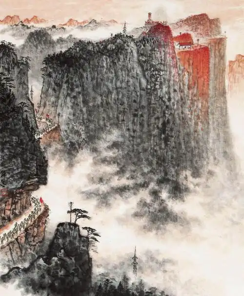 0588黄洋界立轴设色纸本