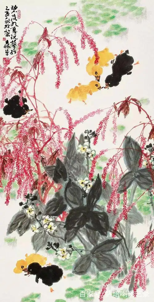 布局饱满大气,色墨劲健朴厚,郎森花鸟画作品欣赏