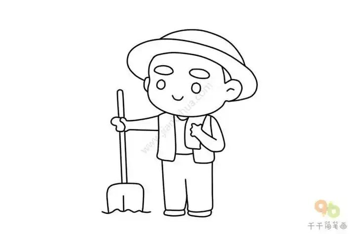 农民伯伯简笔画五一劳动节简笔画辛苦耕作的农民伯伯简笔画五一劳动节