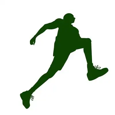 全民健身日手绘剪影跨越动作人物素材