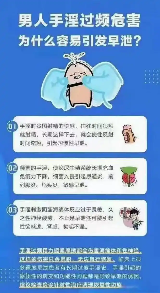 经常撸=报废 一旦频繁手淫,丁丁海绵体受损,不仅导致