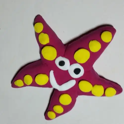 儿童彩泥海星亲子手工制作步骤图_数月亮