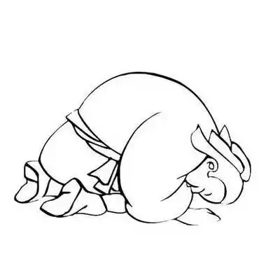 跪拜父母简笔画