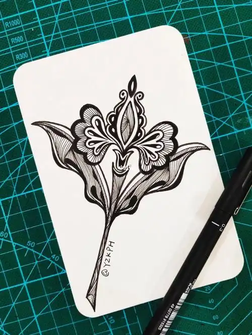 黑白装饰画线描画