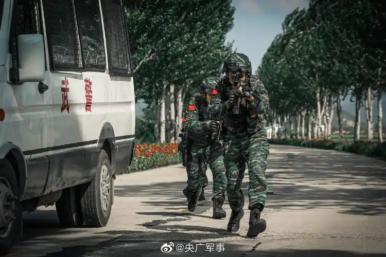 满屏硬汉气质武警官兵开展实兵战术演练2